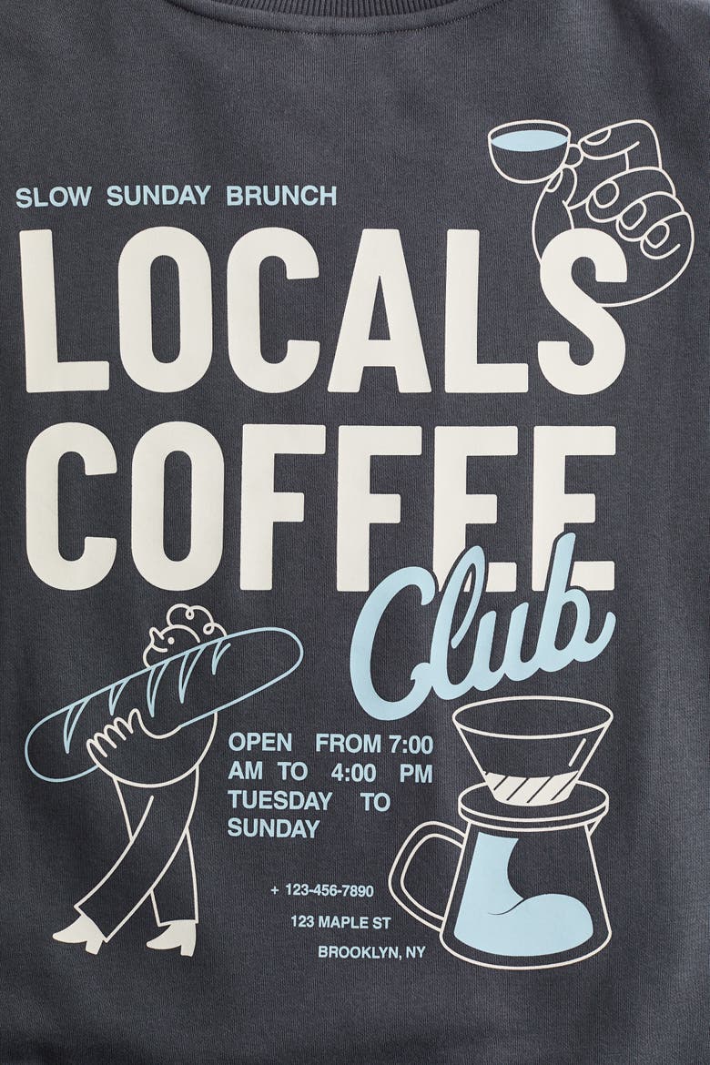 Text-motif Sweatshirt, Alternate, color, Dark gray/Brunch