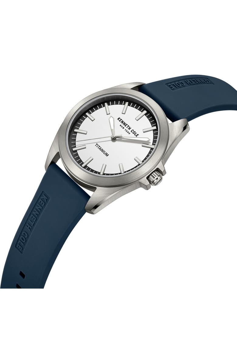 Kenneth Cole Classic Silicone Strap Watch, 42mm, Alternate, color, 