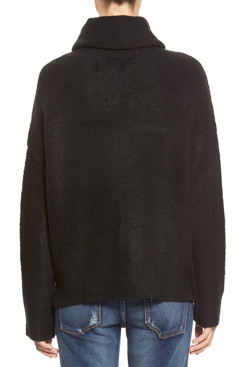Boxy Turtleneck Sweater, Alternate, color, BLACK
