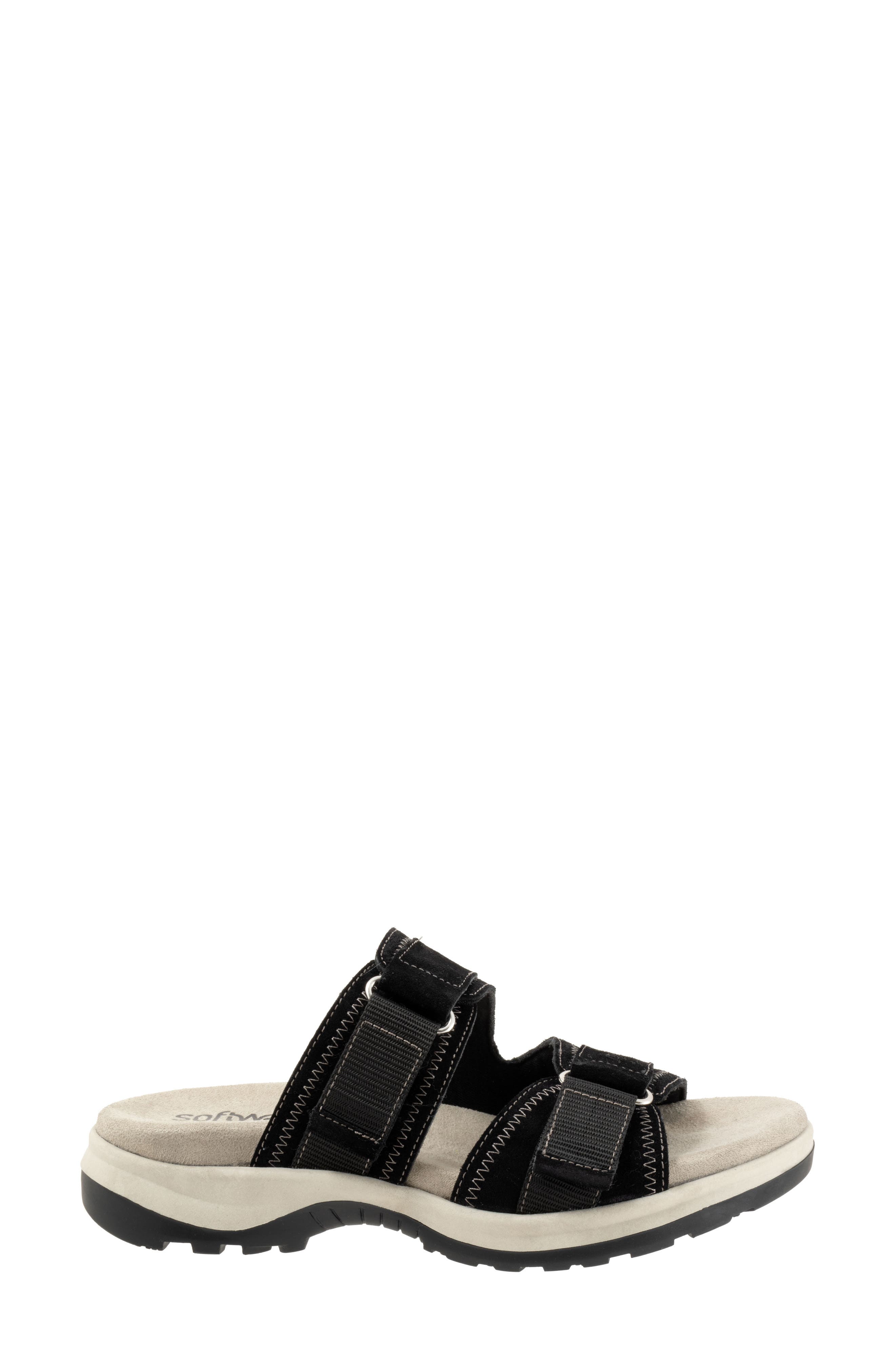 Oasis Leather Slide Sandal, Alternate, color, BLACK SUEDE
