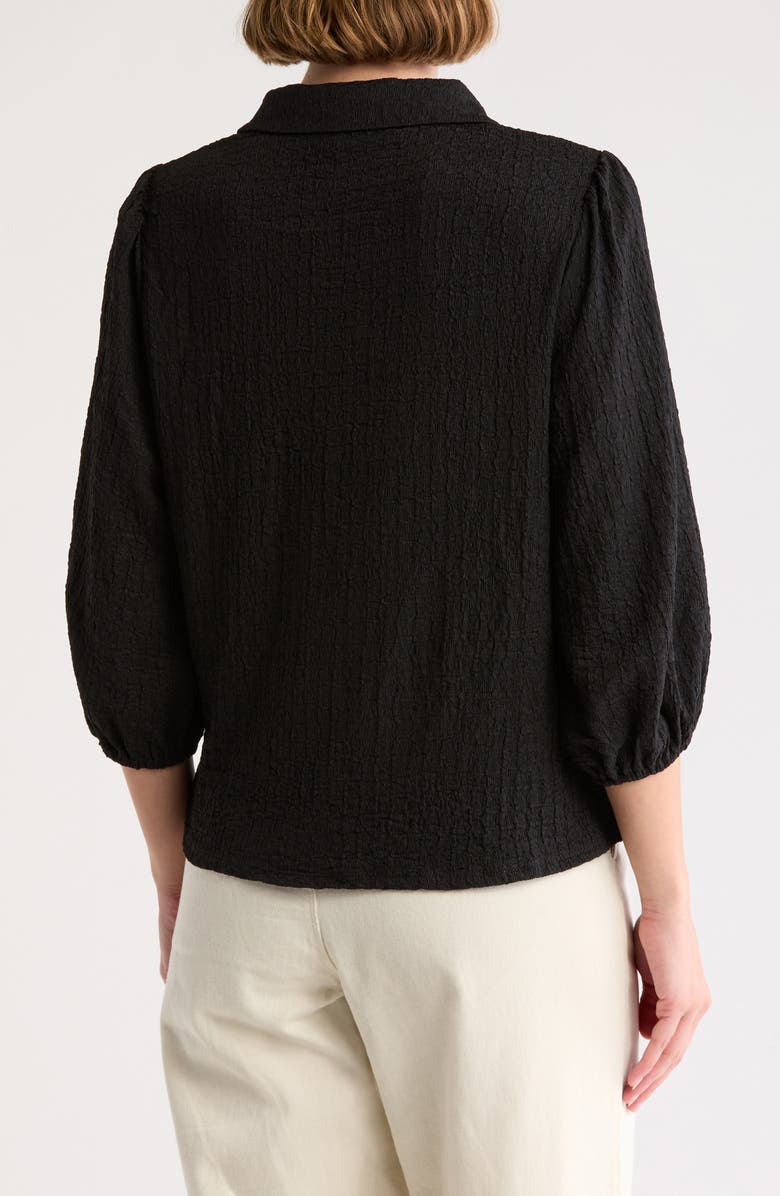 Adrianna Papell Textured Knit Button-Up Shirt, Alternate, color, 