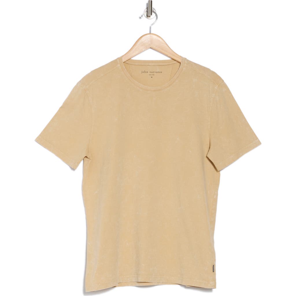 John Varvatos Enzo Marble Wash Cotton T-shirt In Light Khaki