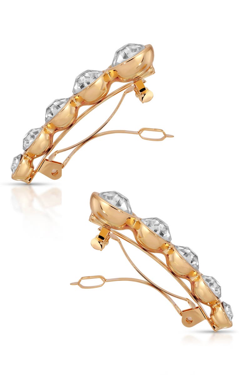 Ettika Set of 2 Meteorite Crystal Barrettes, Alternate, color, Gold