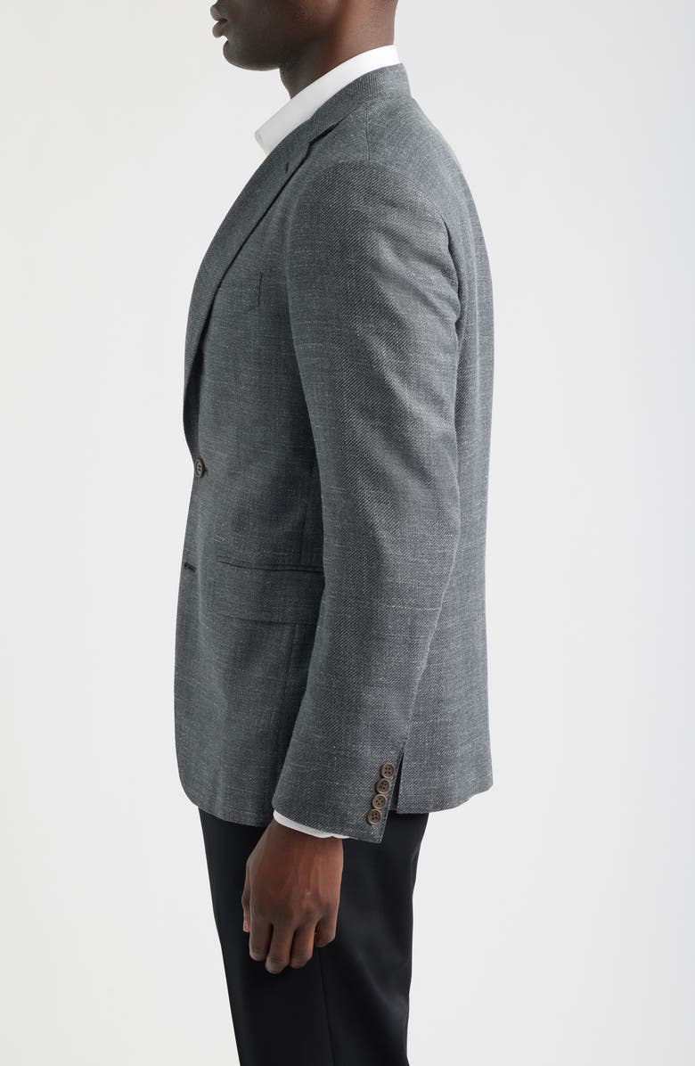 Canali Grey Slub Wool & Silk Blend Sport Coat, Alternate, color, Grey