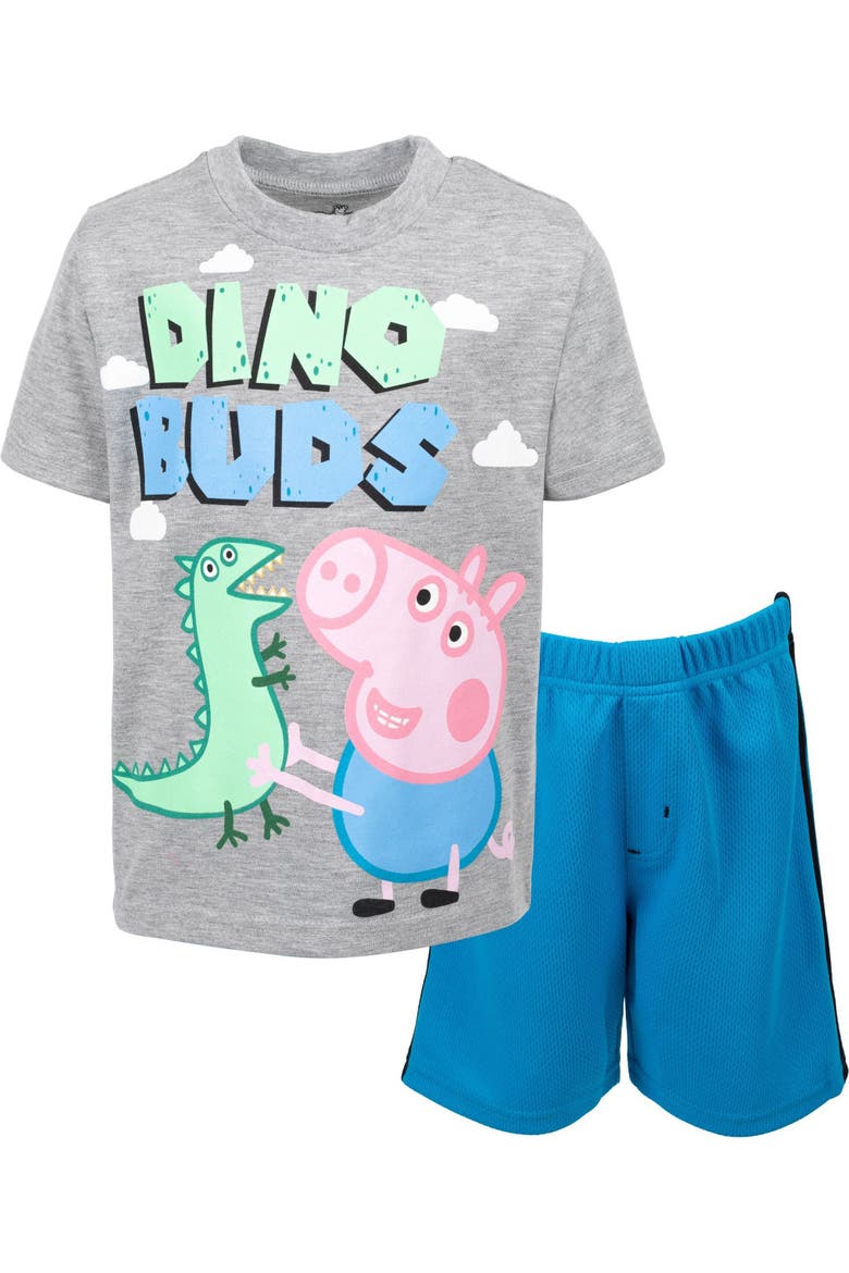 George Pig 2-Piece T-Shirt and Shorts Set, Alternate, color, George Pig Blue Grey