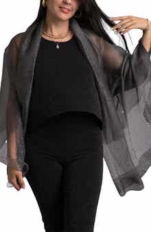 SAACHI Crystal Embellished Silk & Wool Scarf