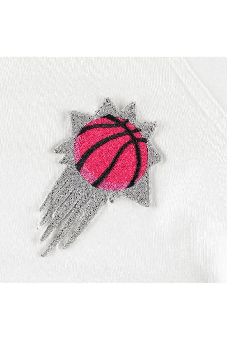 Women's Lusso White Phoenix Suns Margot Cropped Tri-Blend Cap Sleeve Sweatshirt, Alternate, color, White