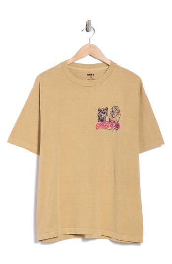 Obey Unite & Fight Graphic T-shirt In Neutral