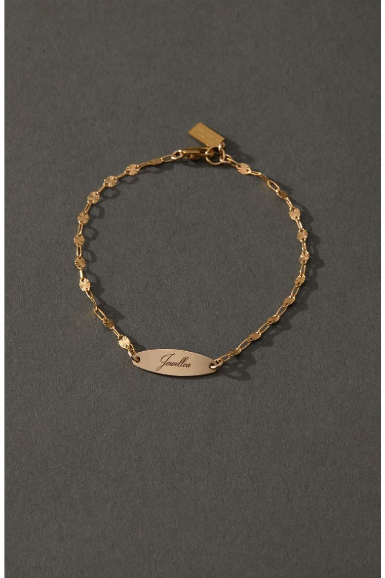 Banks Engravable ID Bracelet, Alternate, color, GOLD