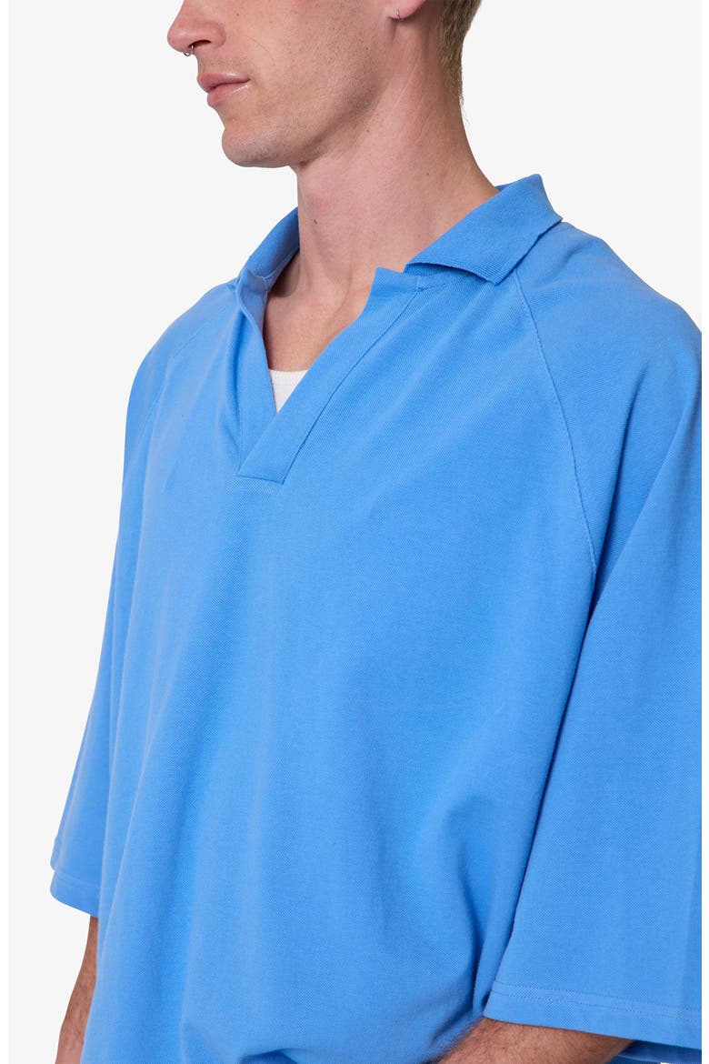 Wide Short Sleeve Polo Shirt, Alternate, color, LIGHT BLUE