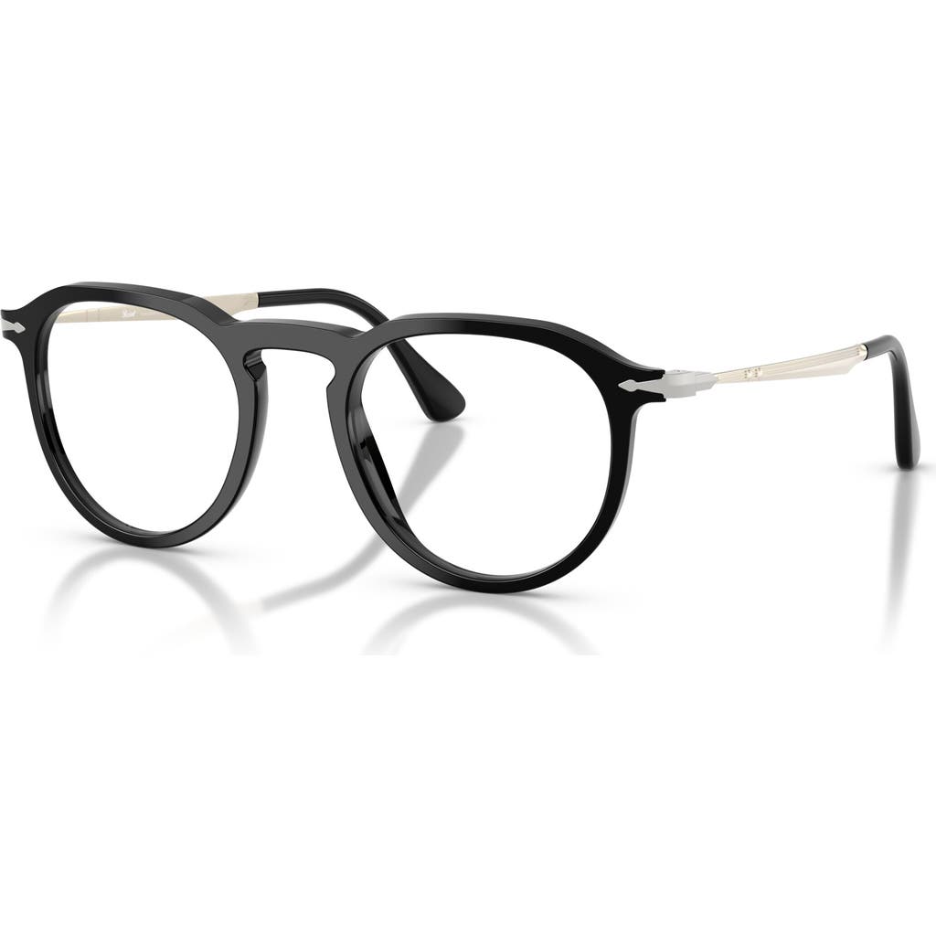Persol 51mm Rectangle Optical Glasses In Black