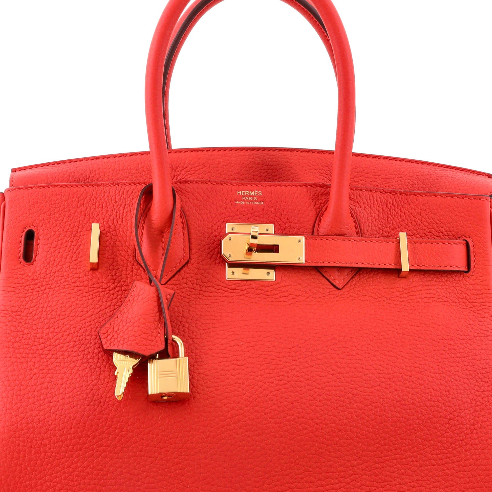 Birkin Handbag Red Clemence with Gold Hardware 30, Alternate, color, Red