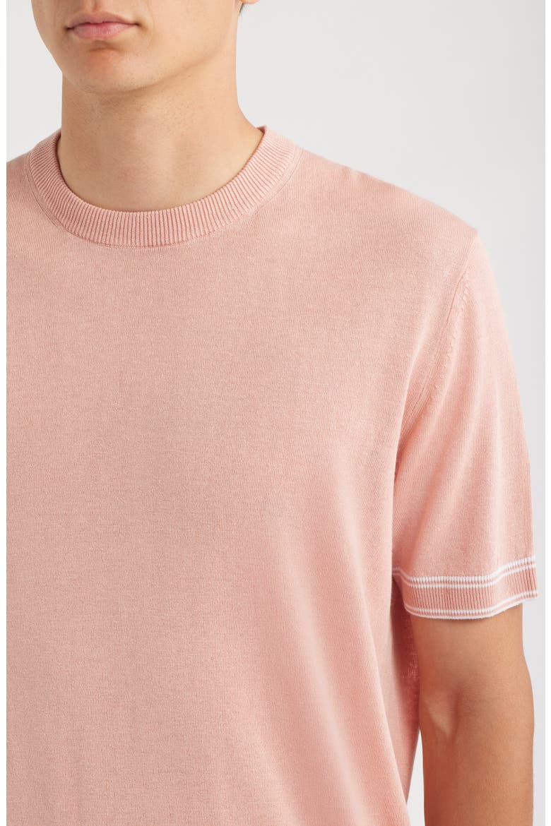 Norberto Linen Blend Short Sleeve Sweater, Alternate, color, LIGHT PAST/ PINK