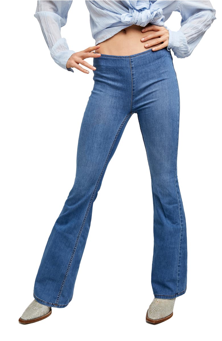 Free People We the Free Gummy Pull-On Flare Leg Jeans, Main, color,
