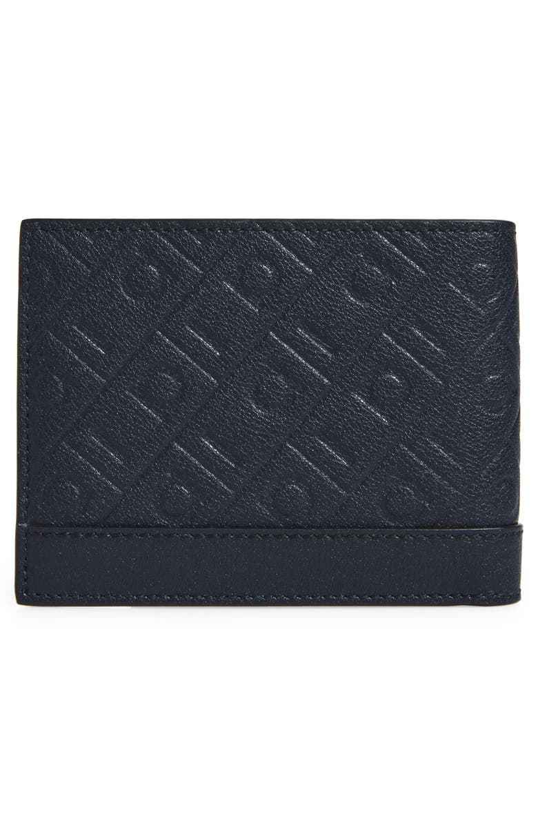 FERRAGAMO Gancio Embossed Leather Bifold Wallet, Alternate, color, Bluemarine