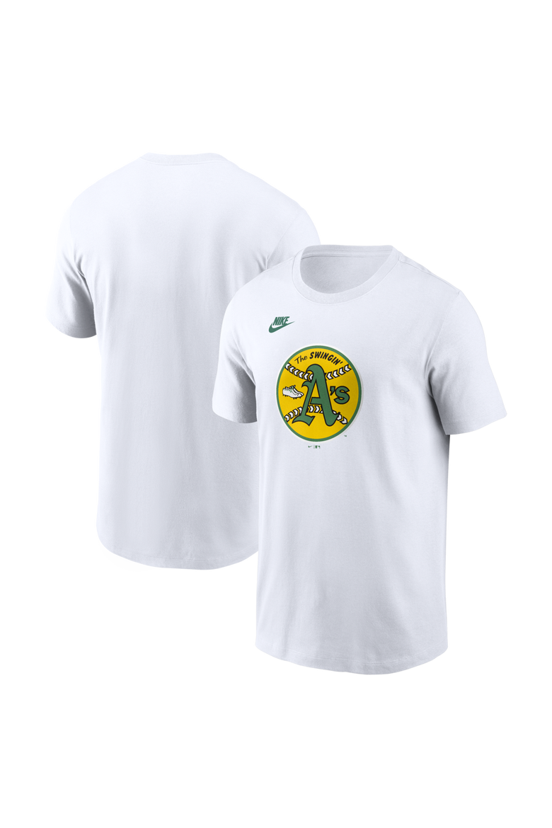 Men's Nike White Oakland Athletics Cooperstown Collection Logo T-Shirt, Main, color, White
