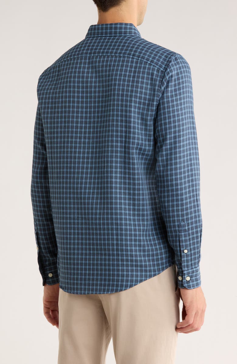 Original Penguin Waffle Check Button-Down Shirt, Alternate, color, Dark Sapphire