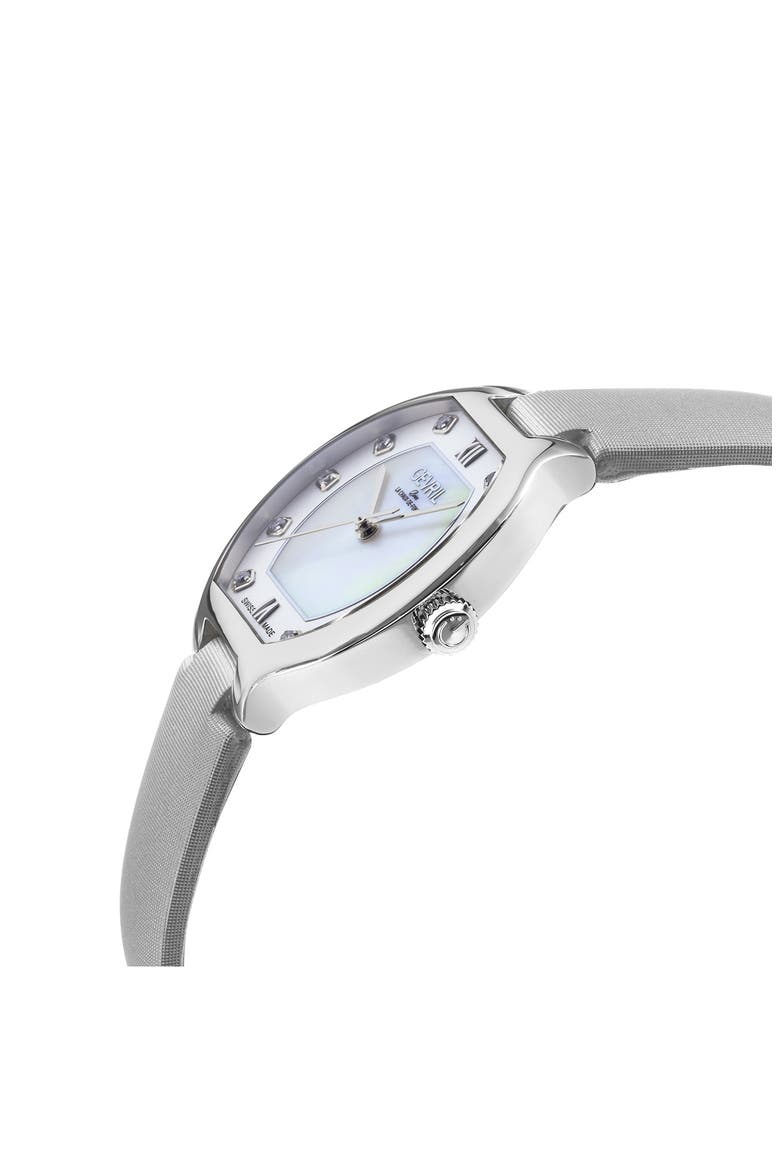 Lugano Swiss Diamond Bracelet Watch, 30mm x 36.2mm, Alternate, color, GREY