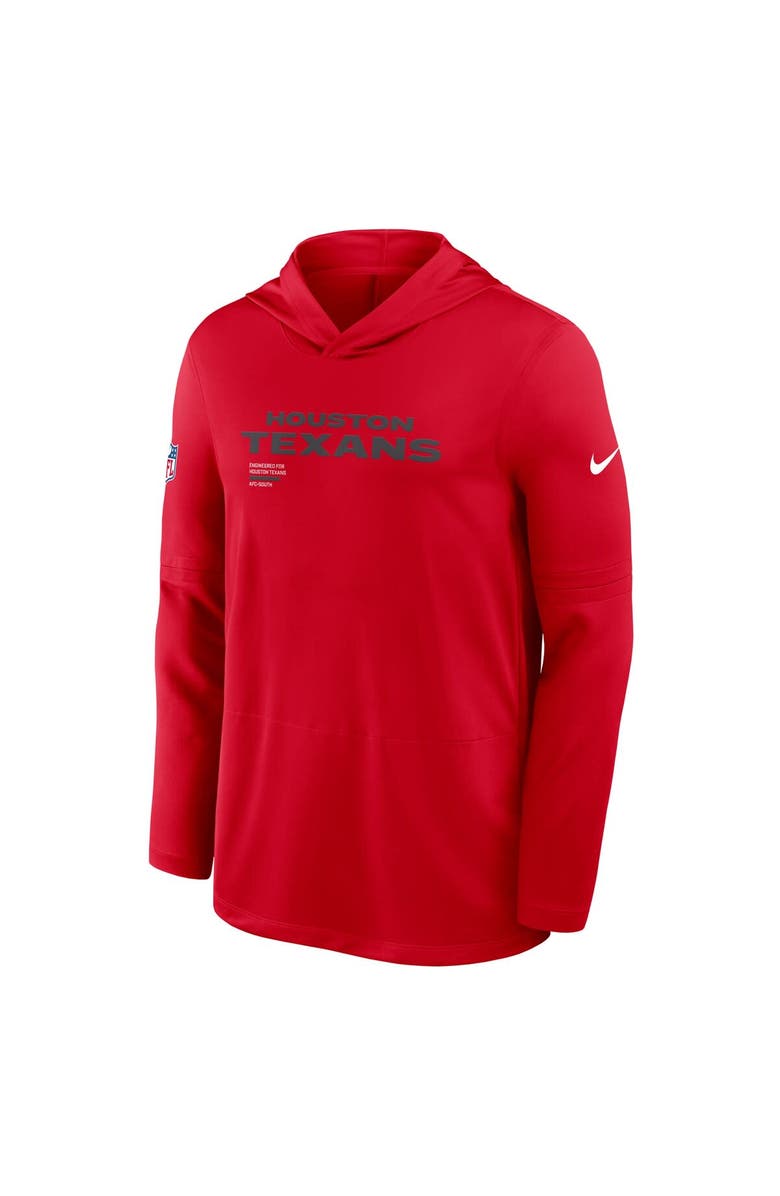 Nike Men's Nike Red Houston Texans Sideline Pure Fury Performance Long Sleeve Hoodie T-Shirt, Alternate, color, Red