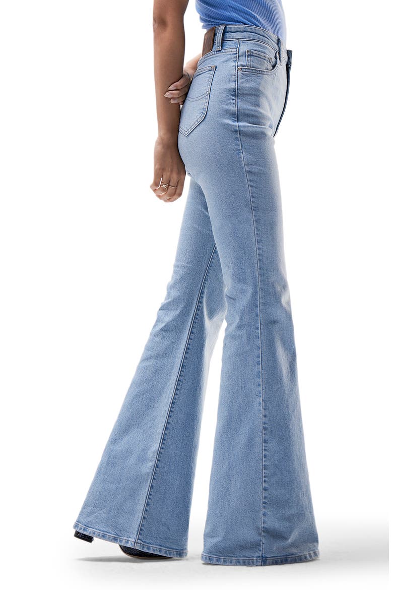High Waist Flare Jeans, Alternate, color, LAUNDERED LIGHT