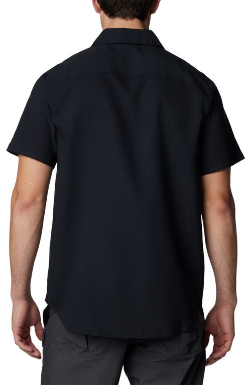 Shop Columbia Red Eagle Lake Omni-wick™ Short Sleeve Button-up Shirt In Black