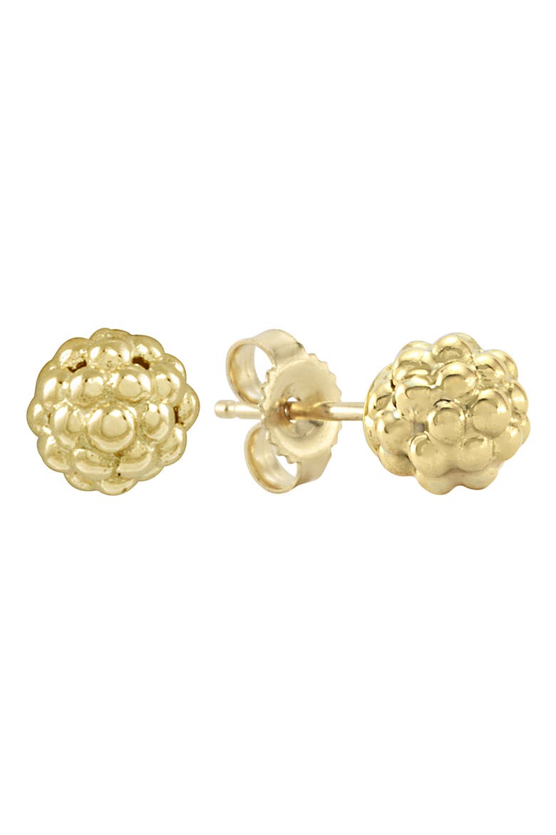 Caviar 18K Gold Stud Earrings, Main, color, GOLD