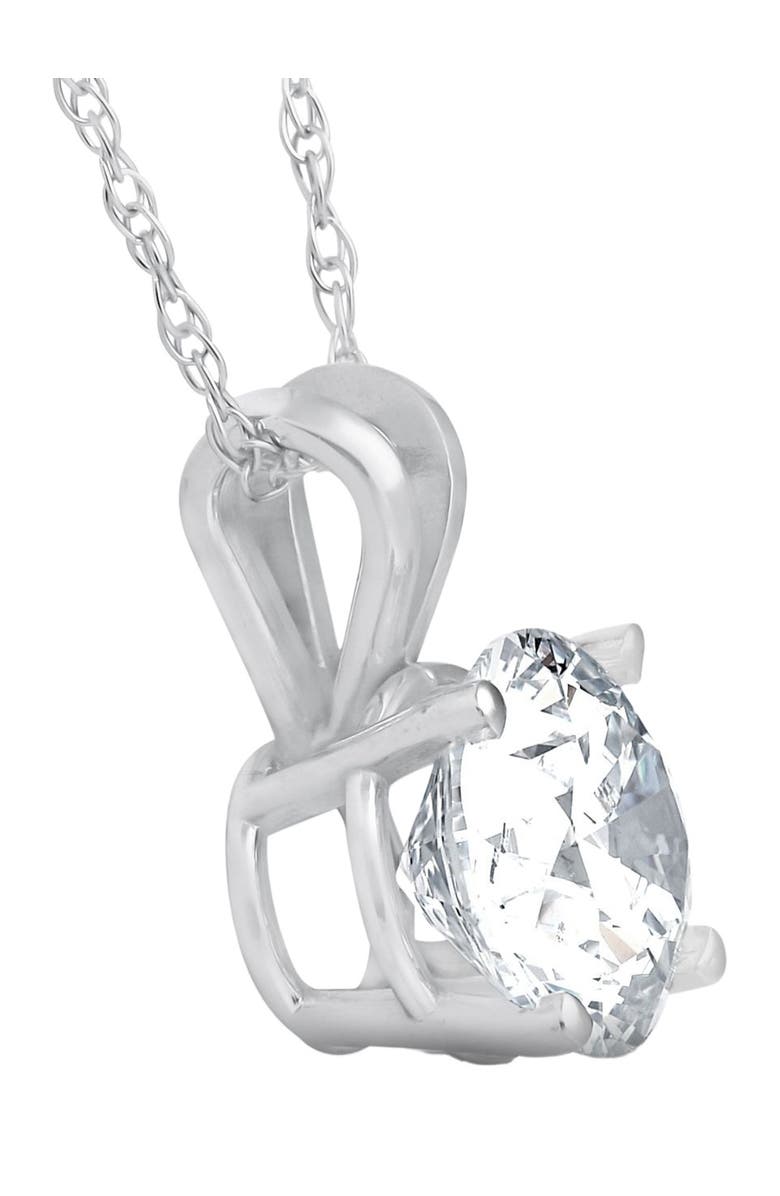 Bliss Diamond Certified 1Ct Round Diamond Solitaire Pendant Gold Necklace Lab Grown, Alternate, color, 14K White Gold