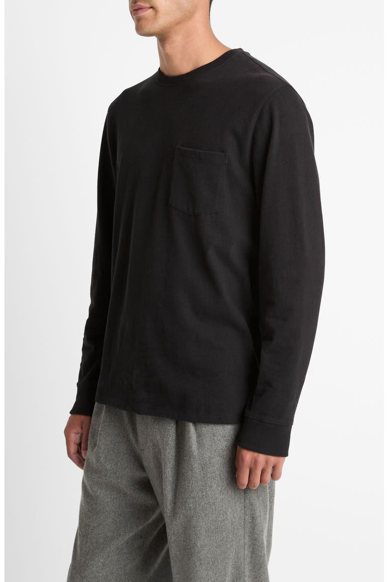 Long Sleeve Sueded Jersey Top, Alternate, color, BLACK