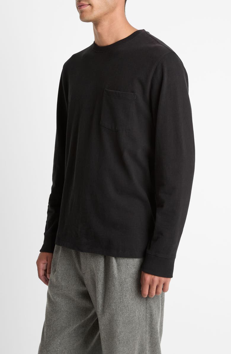 Vince Long Sleeve Sueded Jersey Top, Alternate, color, Black