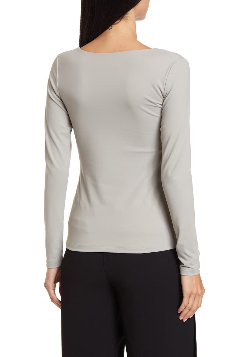 Diagonal Neck Long Sleeve Top, Alternate, color, CEMENT