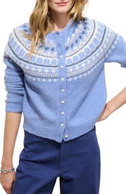 Alex Mill Amina Fair Isle Wool Blend Cardigan
