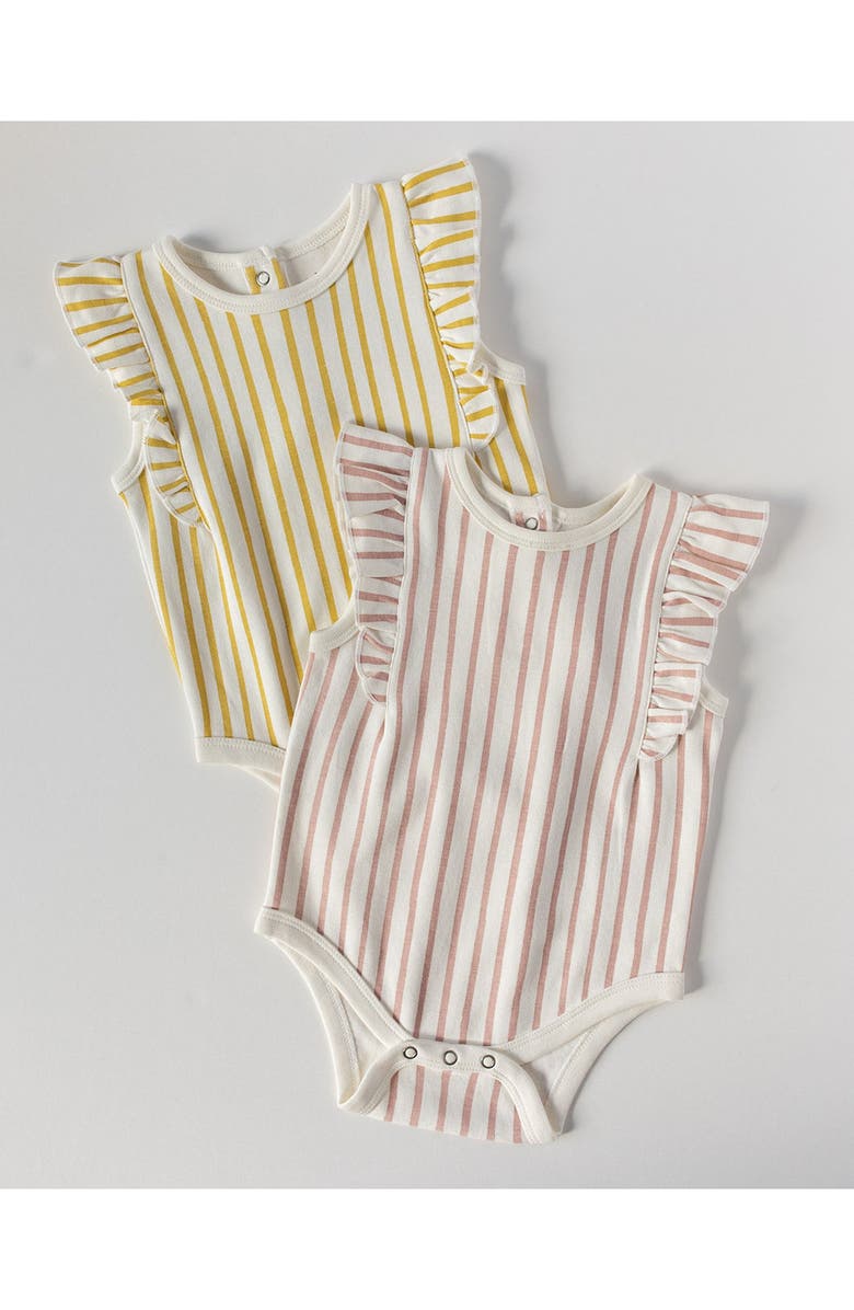 Pehr Ruffle Organic Cotton Bodysuit, Alternate, color, 