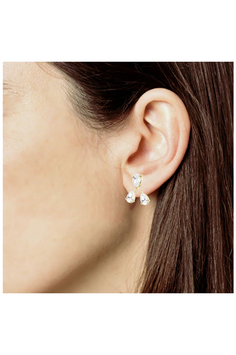 18K Gold Trio Lab Created Diamond Fashion Stud Earrings - 3.5 ctw (Nordstrom Exclusive), Alternate, color, 18K YELLOW GOLD
