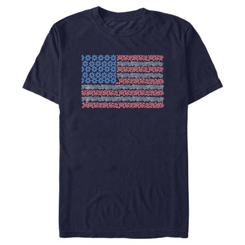 Men's Lost Gods Roses and Daisies American Flag  Graphic T-Shirt