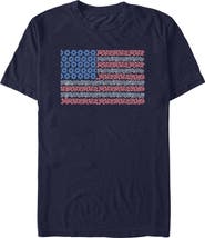 Lost Gods Men's Lost Gods Roses and Daisies American Flag Graphic T-Shirt