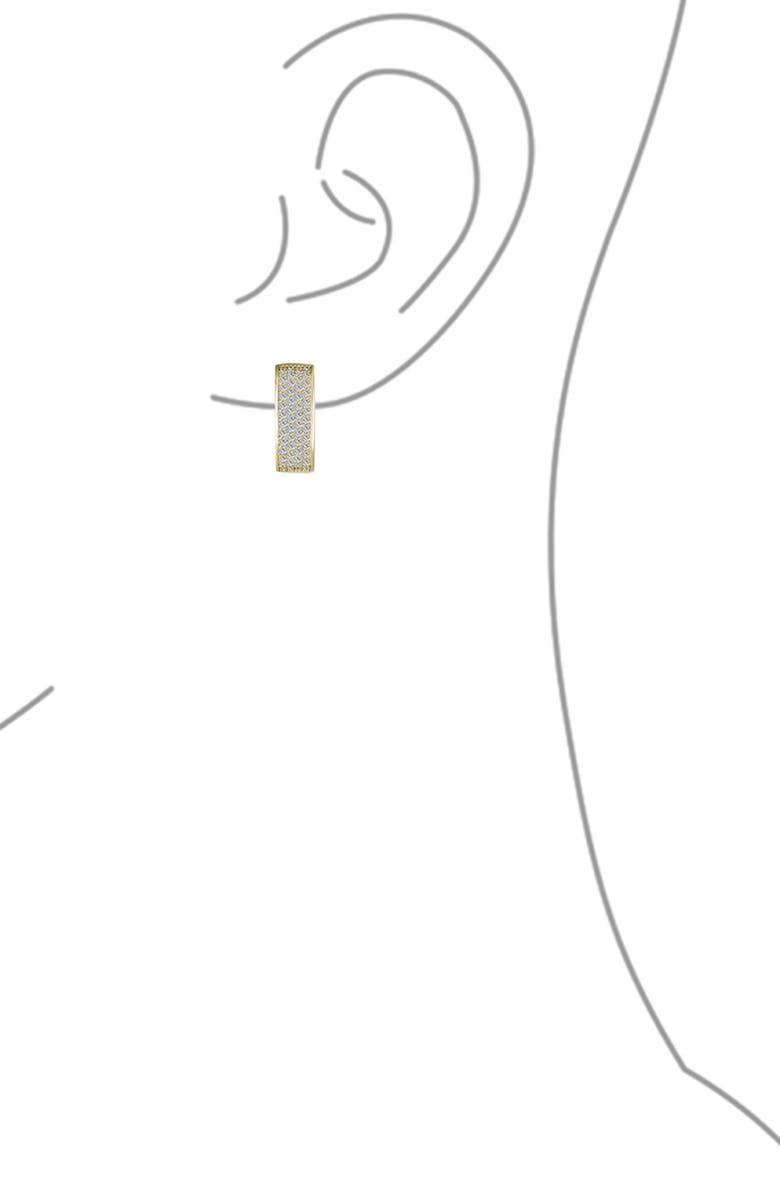 BLING JEWELRY Bridal Pavé CZ Huggie Hoop Earrings, Alternate, color, Gold Alternative