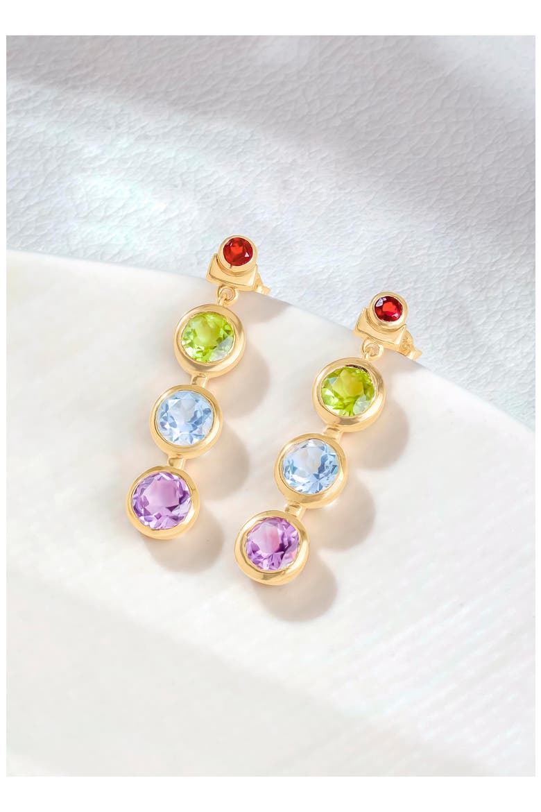 Gemstone Drop Earrings, Alternate, color, GREEN