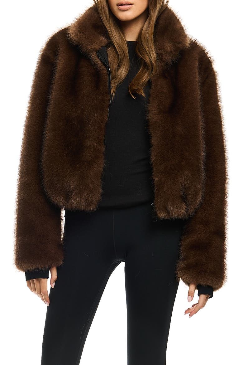 Bowie Short Faux Fur Bomber Jacket, Main, color, MINK