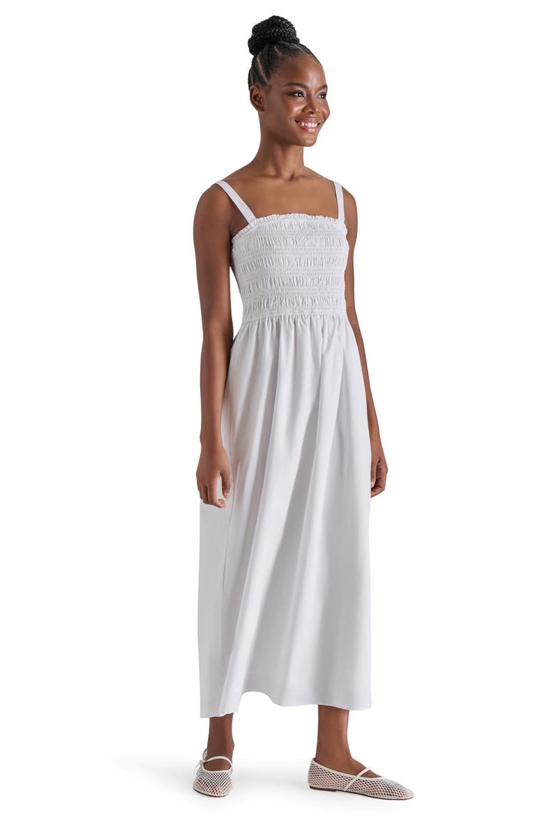 Adriana Smocked Maxi Dress, Alternate, color, WHITE