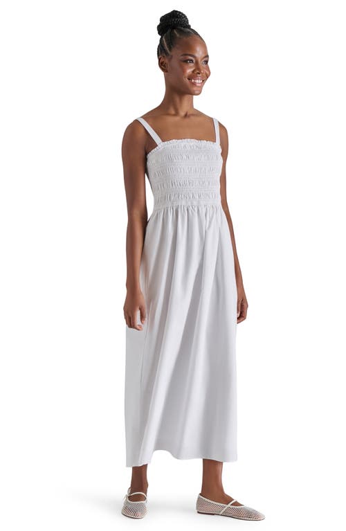 Steve Madden Adriana Smocked Maxi Dress In White