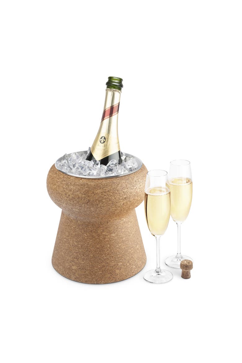 Champagne & Wine Cork Beverage Bin, Main, color, Clear