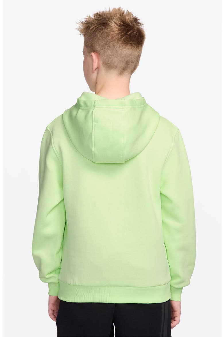 Kids' Club Fleece Hoodie, Alternate, color, LIGHT LIQUID LIME/ WHITE