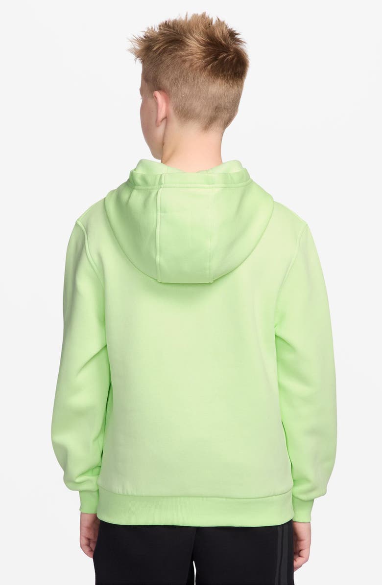 Nike Kids' Club Fleece Hoodie, Alternate, color, Light Liquid Lime/ White