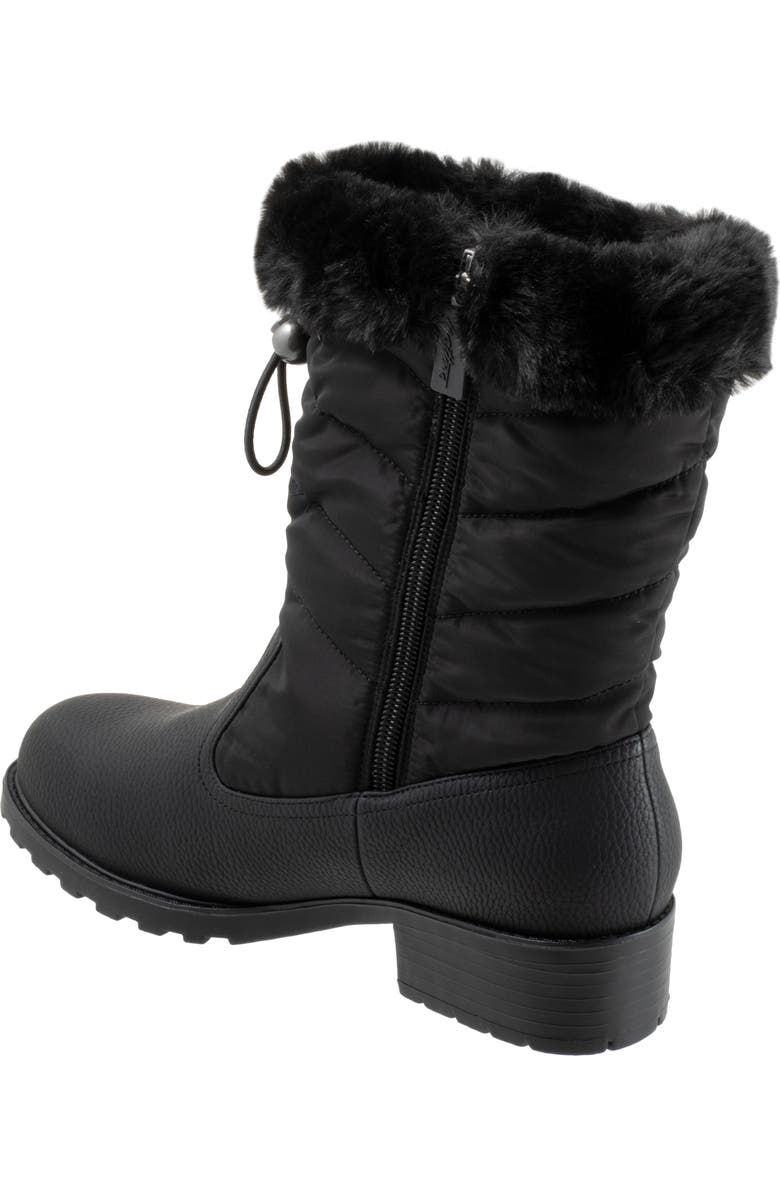 Trotters Bryce Faux Fur Trim Winter Boot, Alternate, color, Black Tumbled