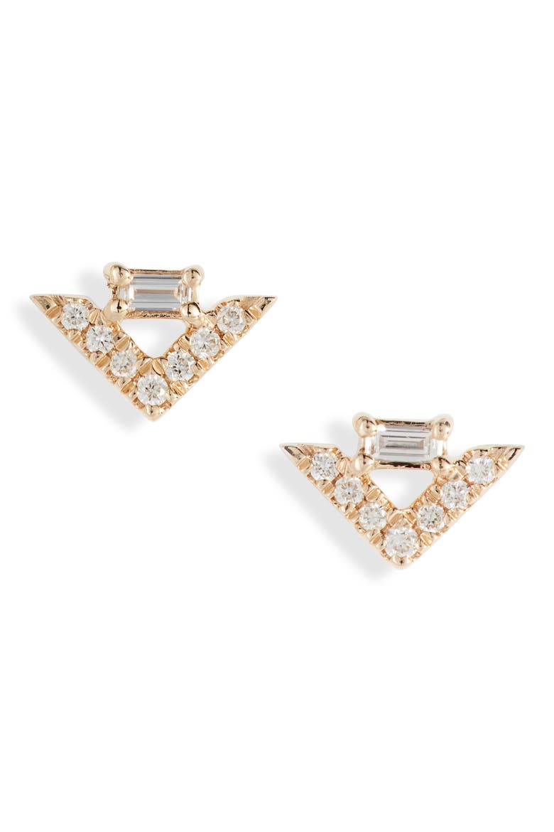 Sadie Diamond Stud Earrings, Main, color, YELLOW GOLD