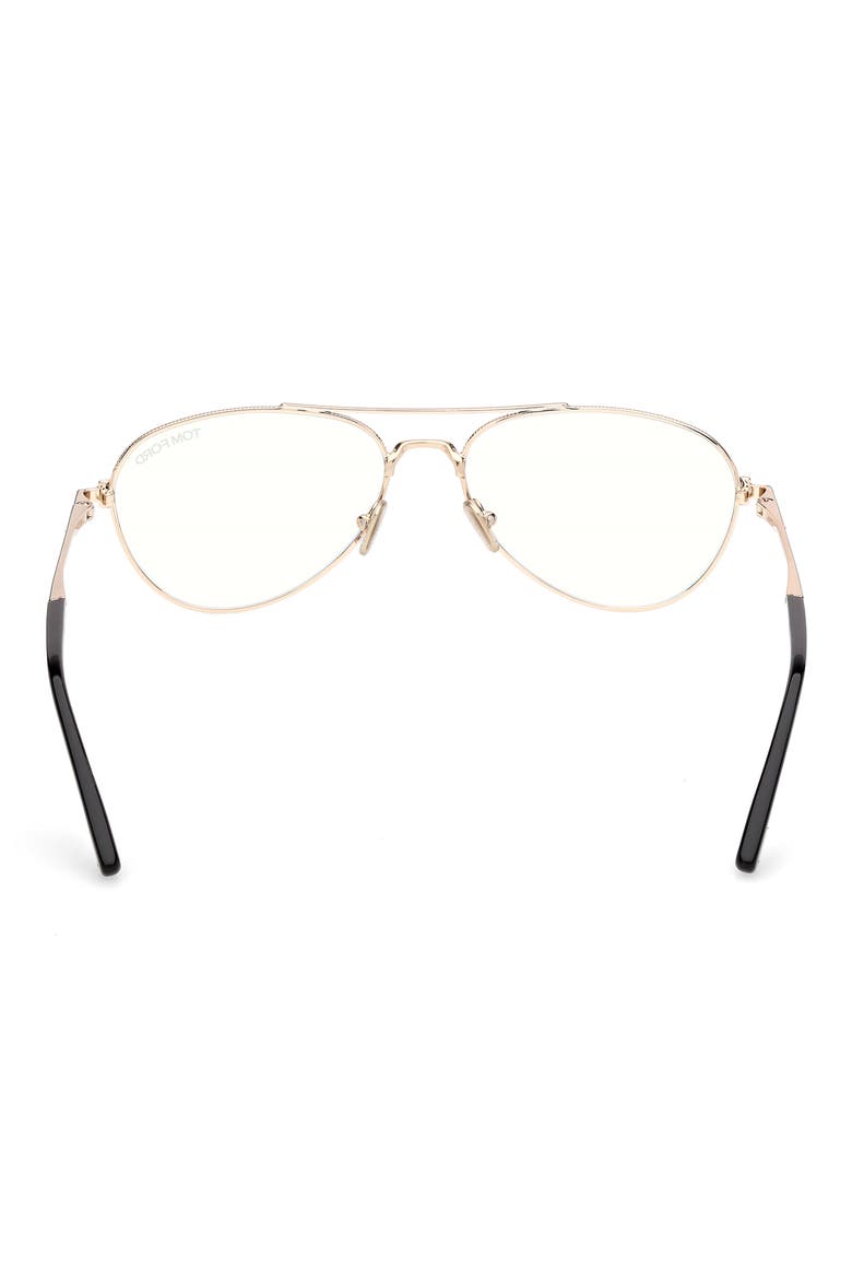 56mm Pilot Optical Glasses, Alternate, color, SHINY ROSE GOLD / SHINY BLACK