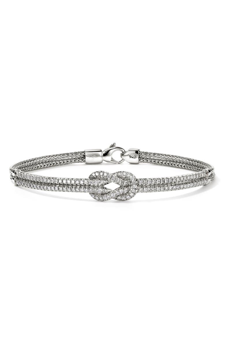 John Hardy Love Knot Bracelet, Sterling Silver, Diamonds, Main, color, Silver