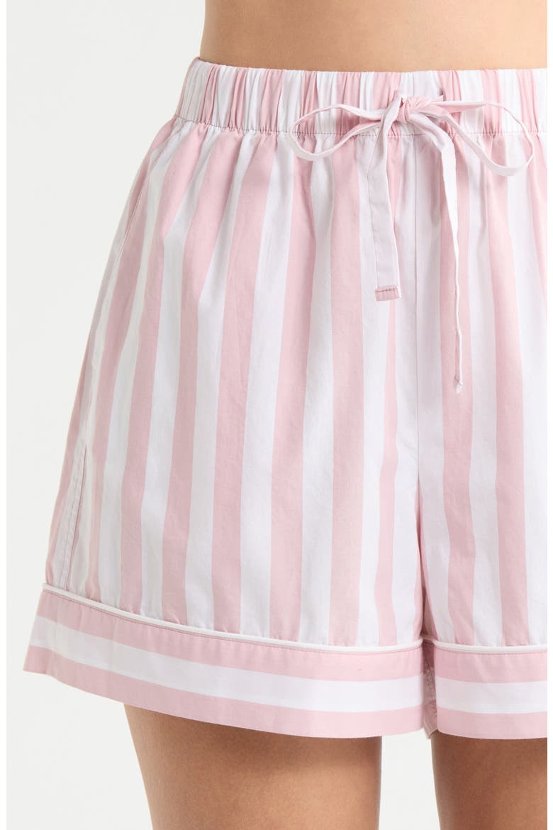 Classic Short Cotton Pajamas, Alternate, color, WHITE- PINK AWNING STRIPE