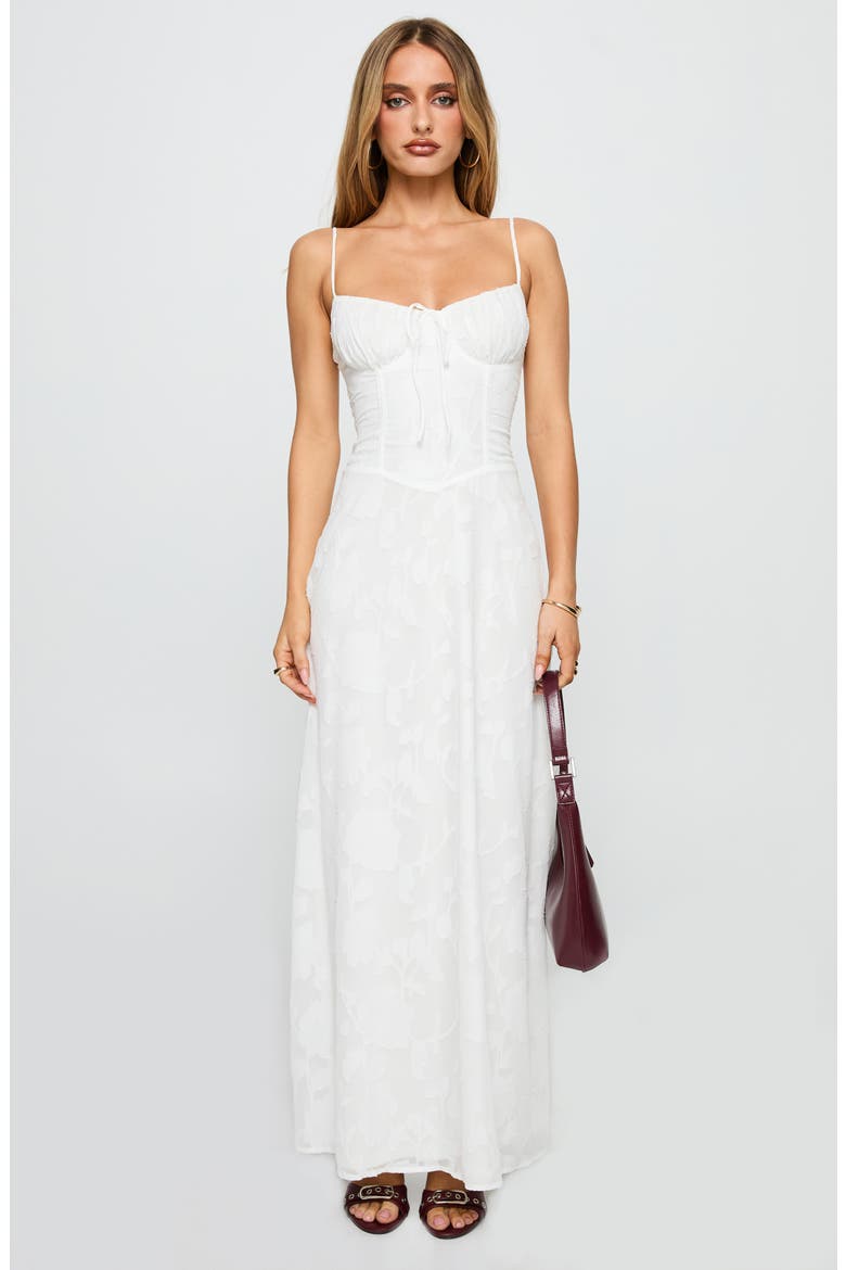 Kosetta Floral Burnout Maxi Dress, Alternate, color, WHITE