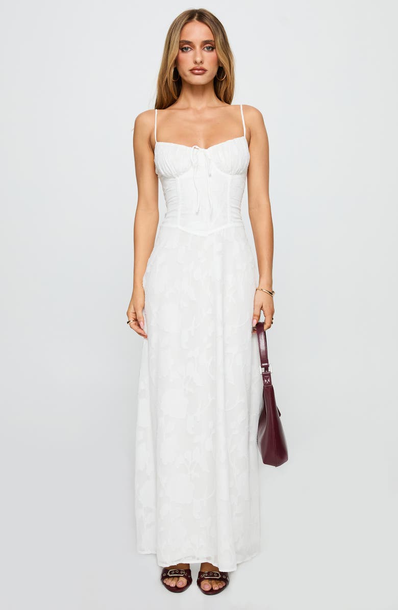 Princess Polly Kosetta Floral Burnout Maxi Dress, Alternate, color, White